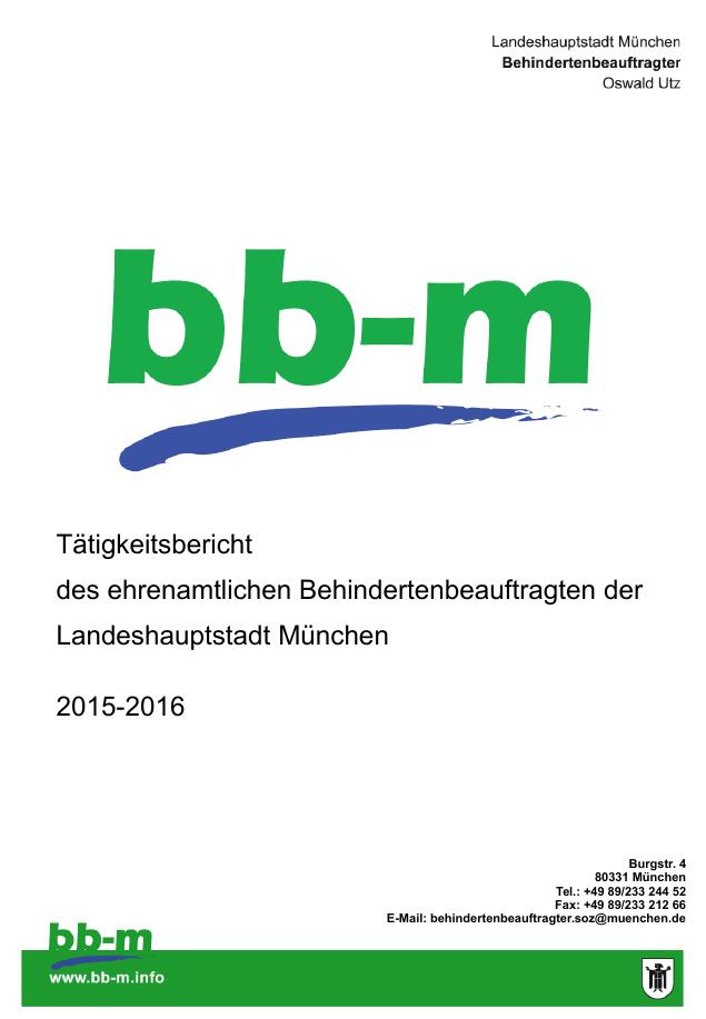 Tätigkeitsbericht BBM Titelbild